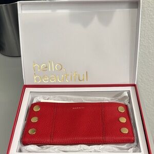 Hammitt 110 North Winter Cherry Wallet with Gold Accents